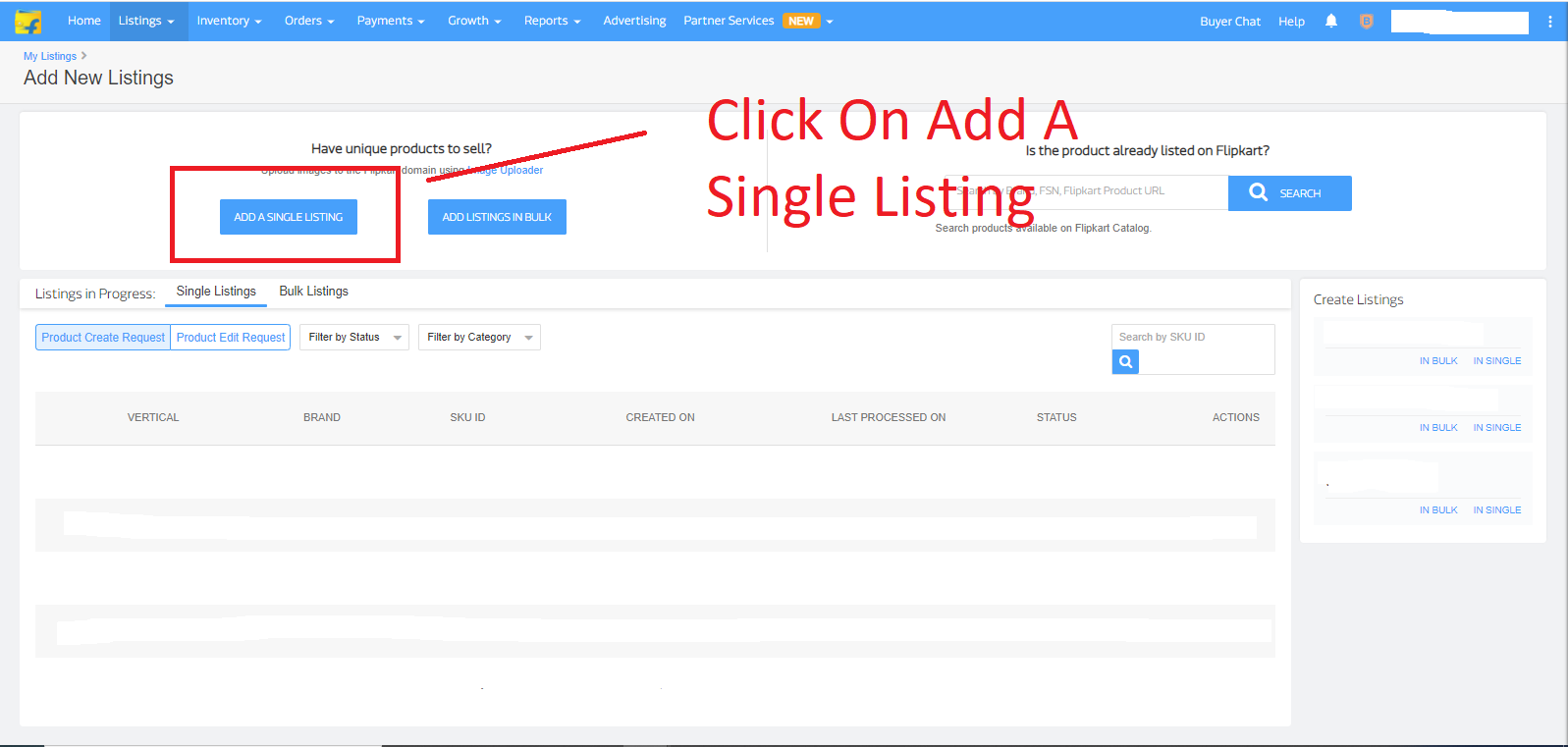 Add a single listing