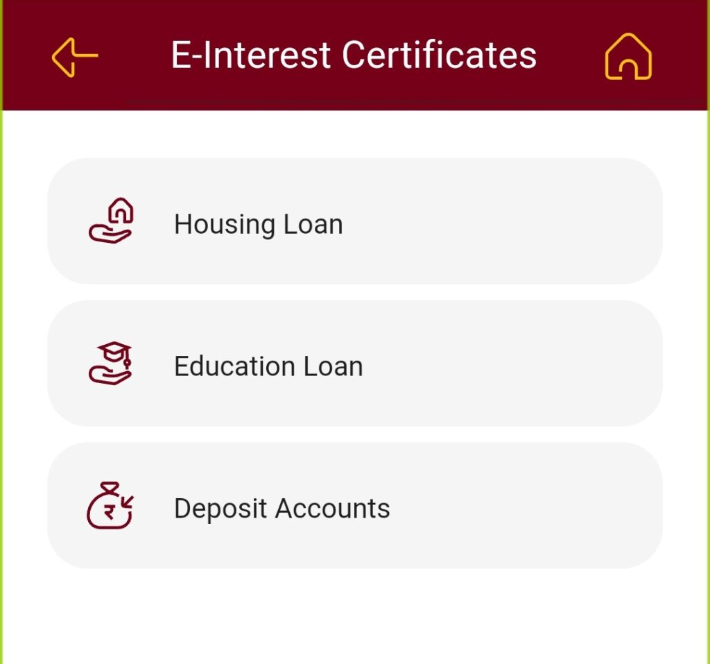 Find the Interest Certificate Section