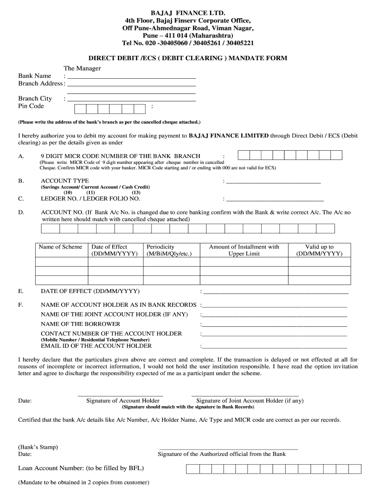 e-mandate form