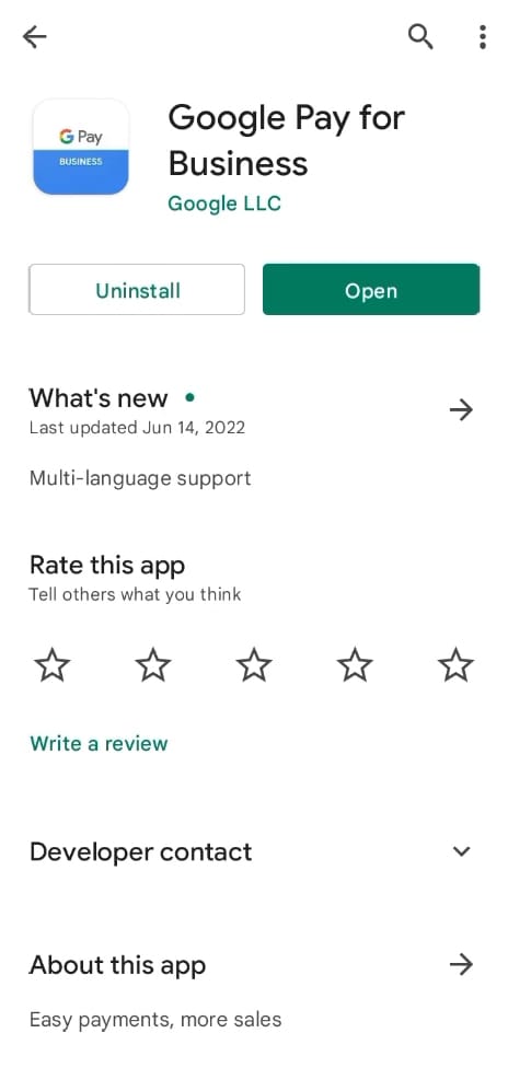 Download the Google Pay for Business app
